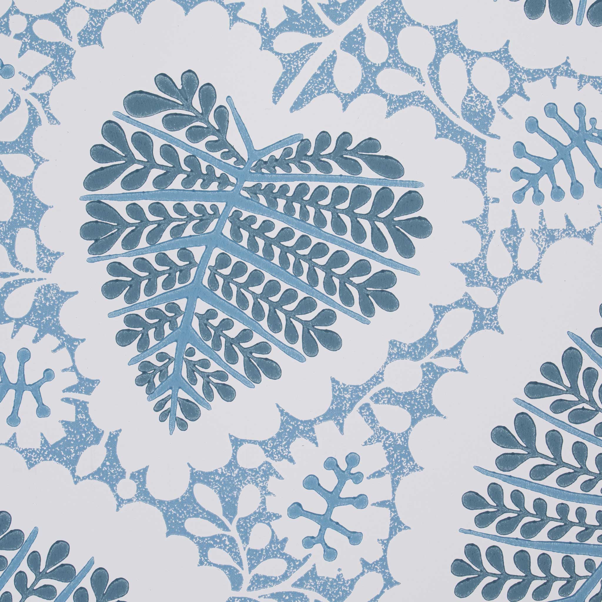 Design Closeup of Dingle Wallpaper in Sugarbag Blue and Peacock - Nicola Harding