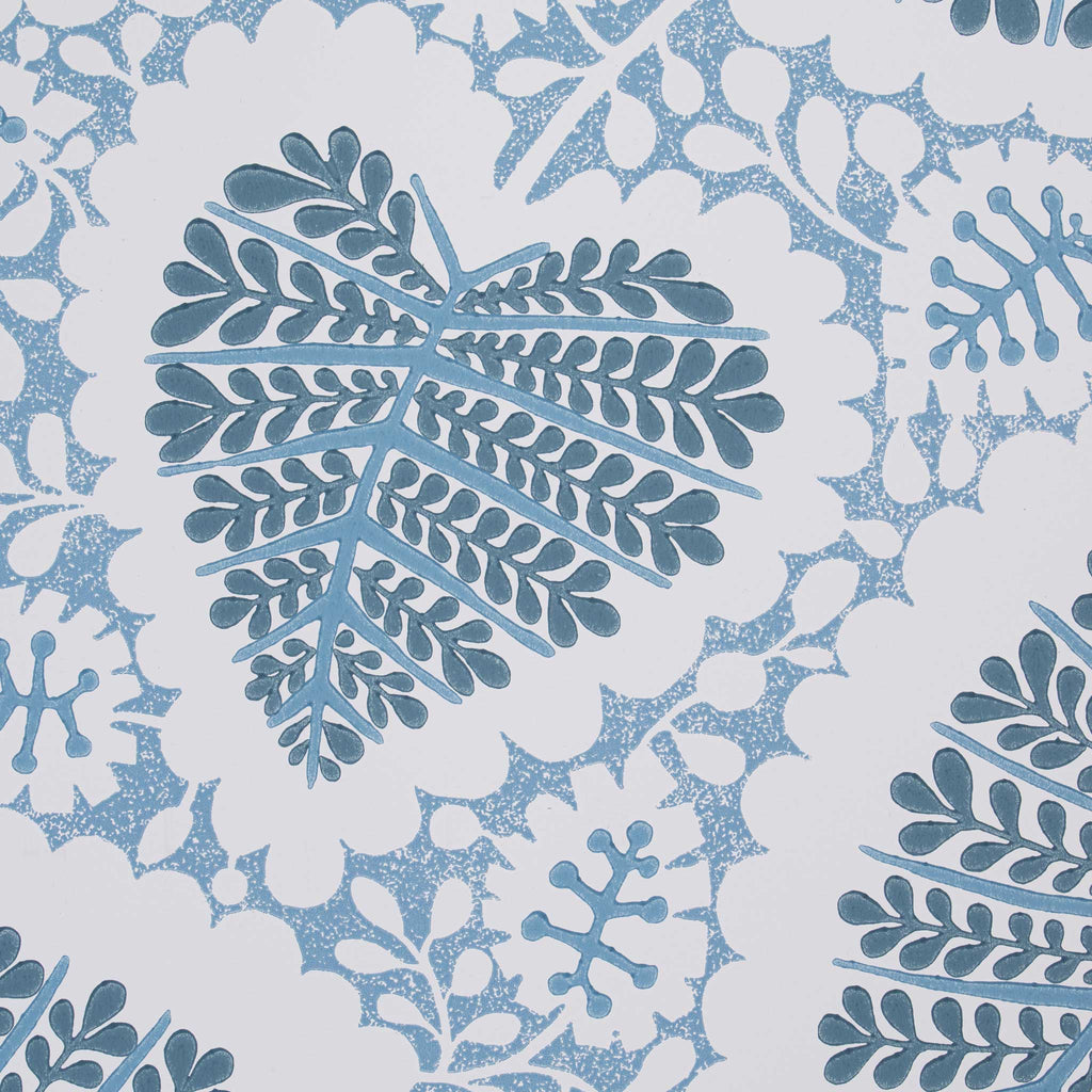 Design Closeup of Dingle Wallpaper in Sugarbag Blue and Peacock - Nicola Harding
