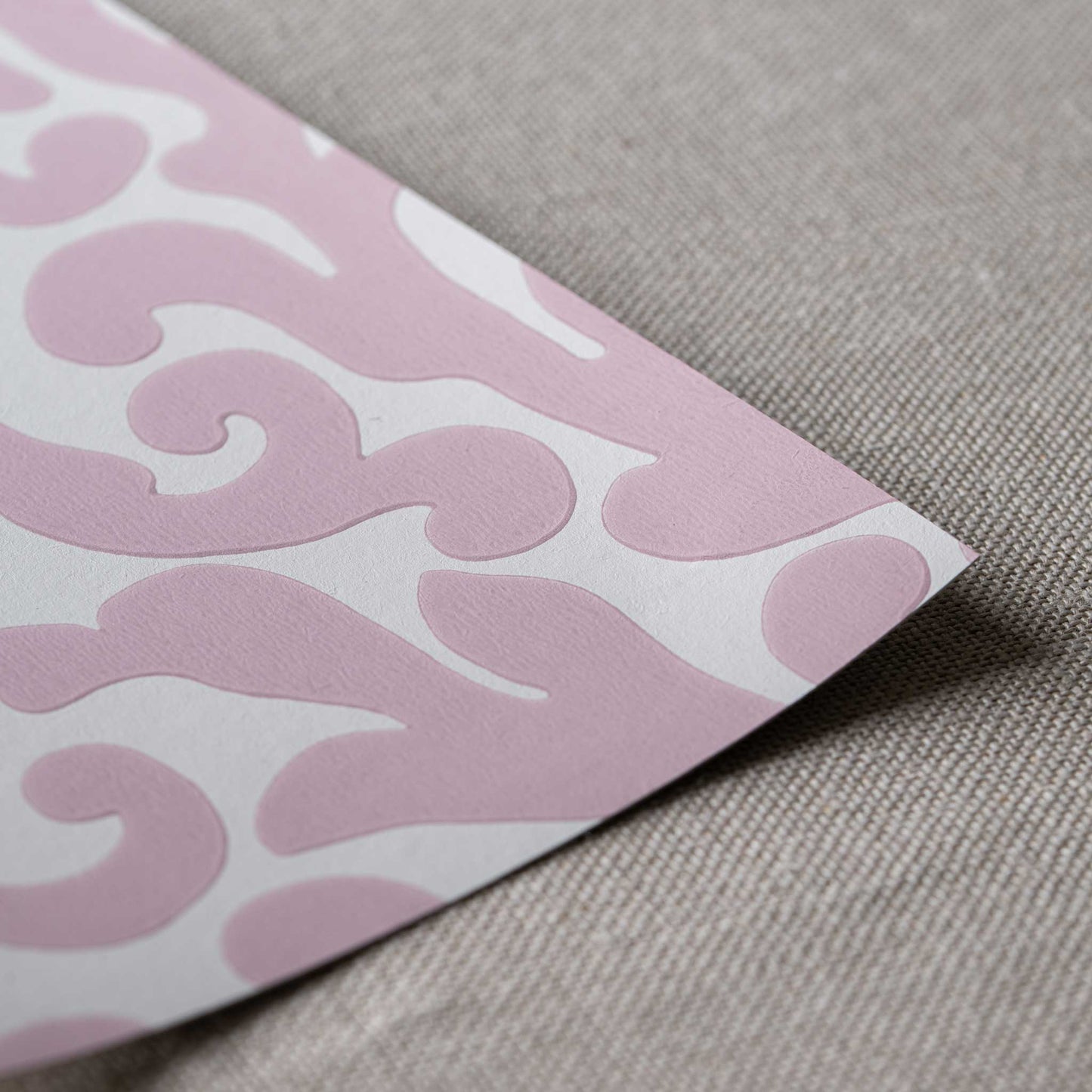 Edge Finishing Closeup of Rose Pink Wallpaper - Nicola Harding & Co.