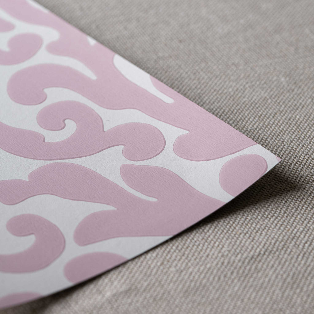 Edge Finishing Closeup of Rose Pink Wallpaper - Nicola Harding & Co.