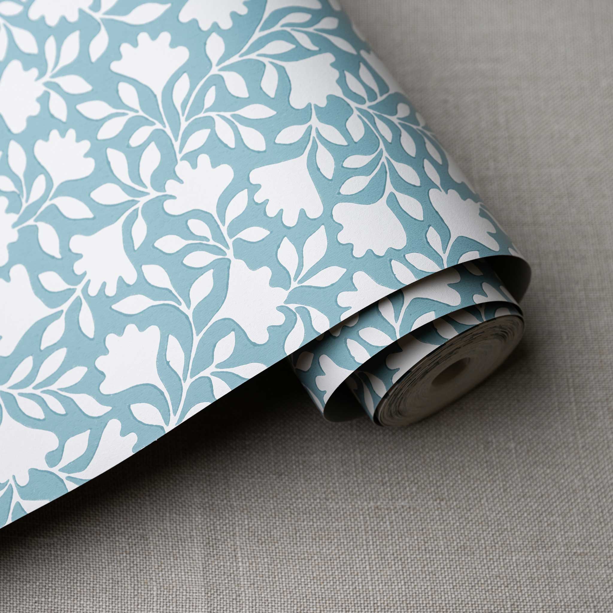 Ginko Blue Wallpaper Roll - Nicola Harding