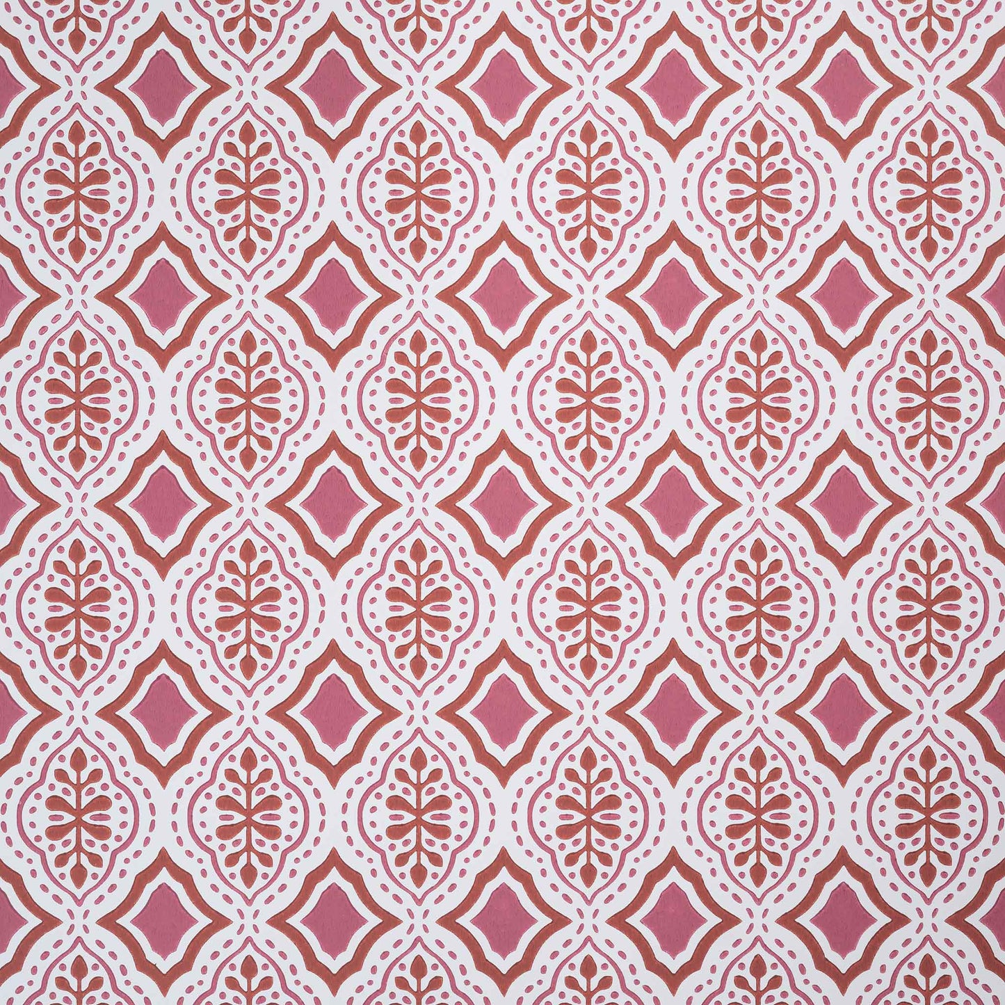 Rhombus Wallpaper in Rhubarb and Pink - By NiX
