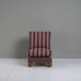 image of Perch Slipper Armchair in Laidback Linen Damson Frame, with Regatta Cotton, Flame Seat