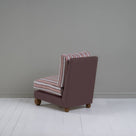Perch Slipper Armchair in Laidback Linen Damson Frame, with Slow Lane Berry Seat - Nicola Harding
