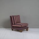 Perch Slipper Armchair in Laidback Linen Damson Frame, with Regatta Cotton, Flame Seat - NiX