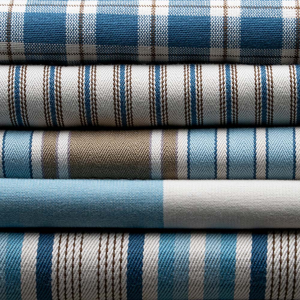  Well Plaid Cotton, Blue Brown 