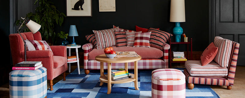 Living room in red theme