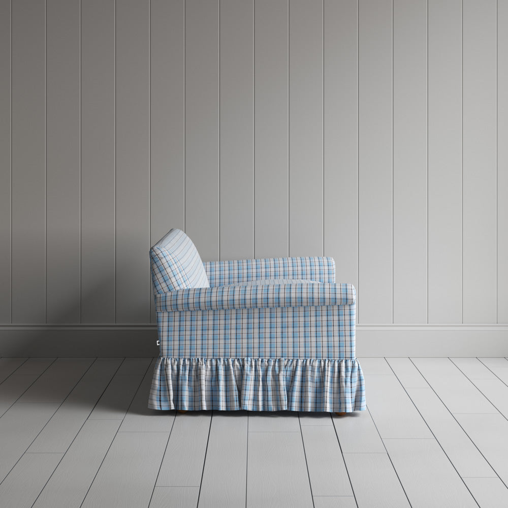 Curtain Call 3 Seater Sofa in Square Deal Cotton, Blue Brown