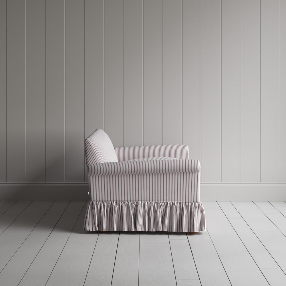  Curtain Call 2 Seater Sofa in Ticking Cotton, Berry 