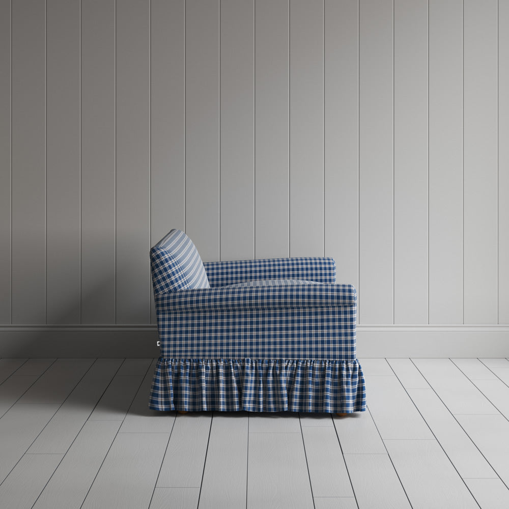  Curtain Call 2 Seater Sofa in Well Plaid Cotton, Blue Brown 
