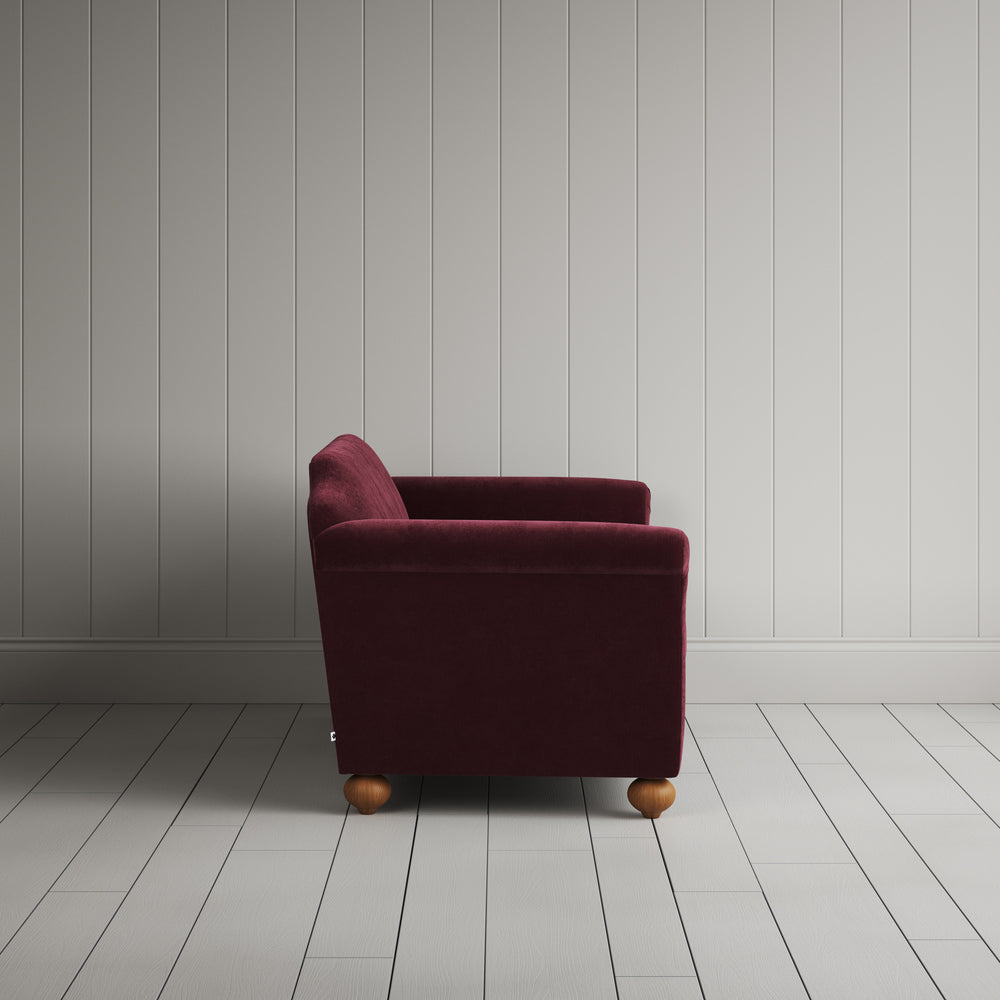 Side profile of 2 seater sofa in Cherry Classic Corduroy