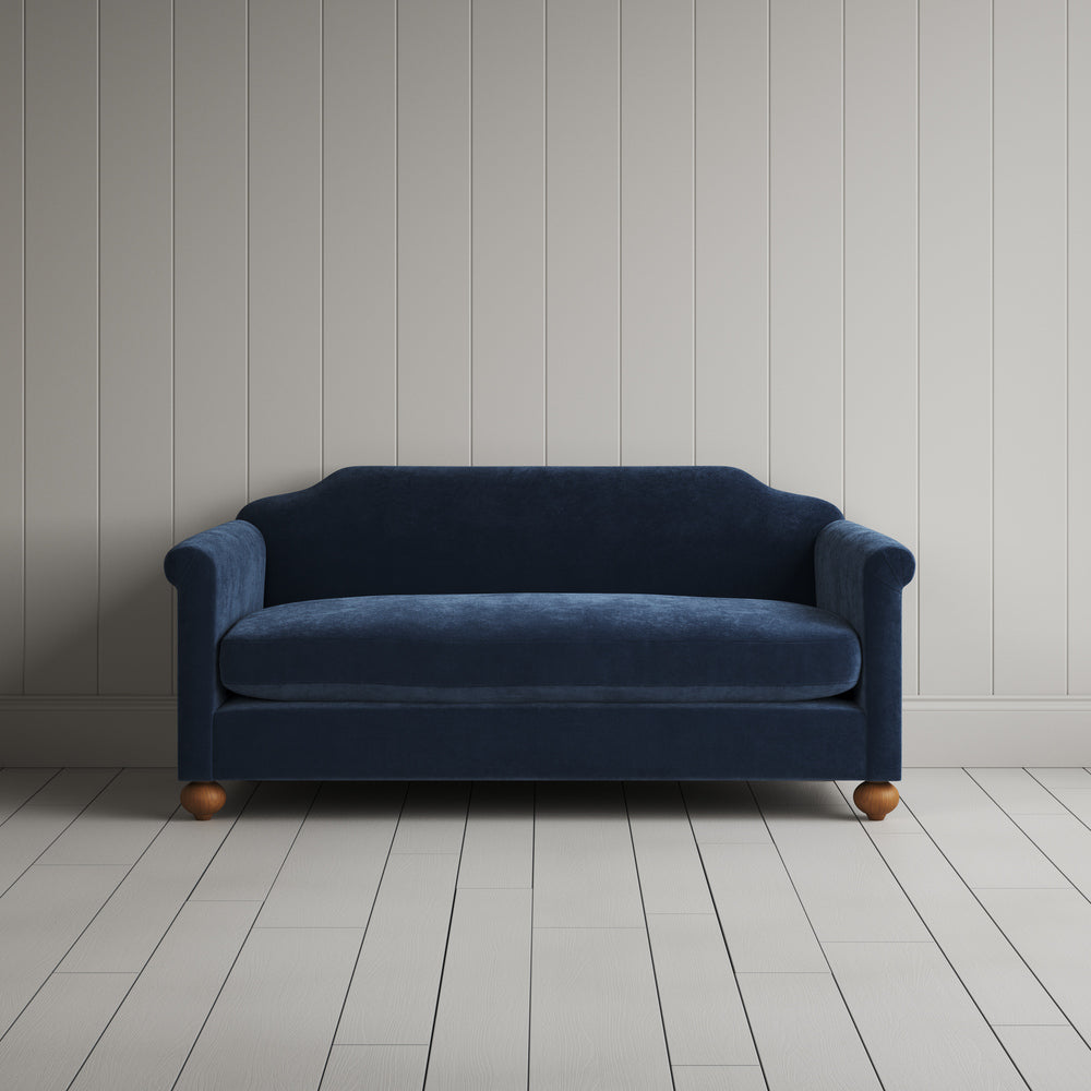 Small 2 seater sofa in Classic Corduroy Dark Blue Front View