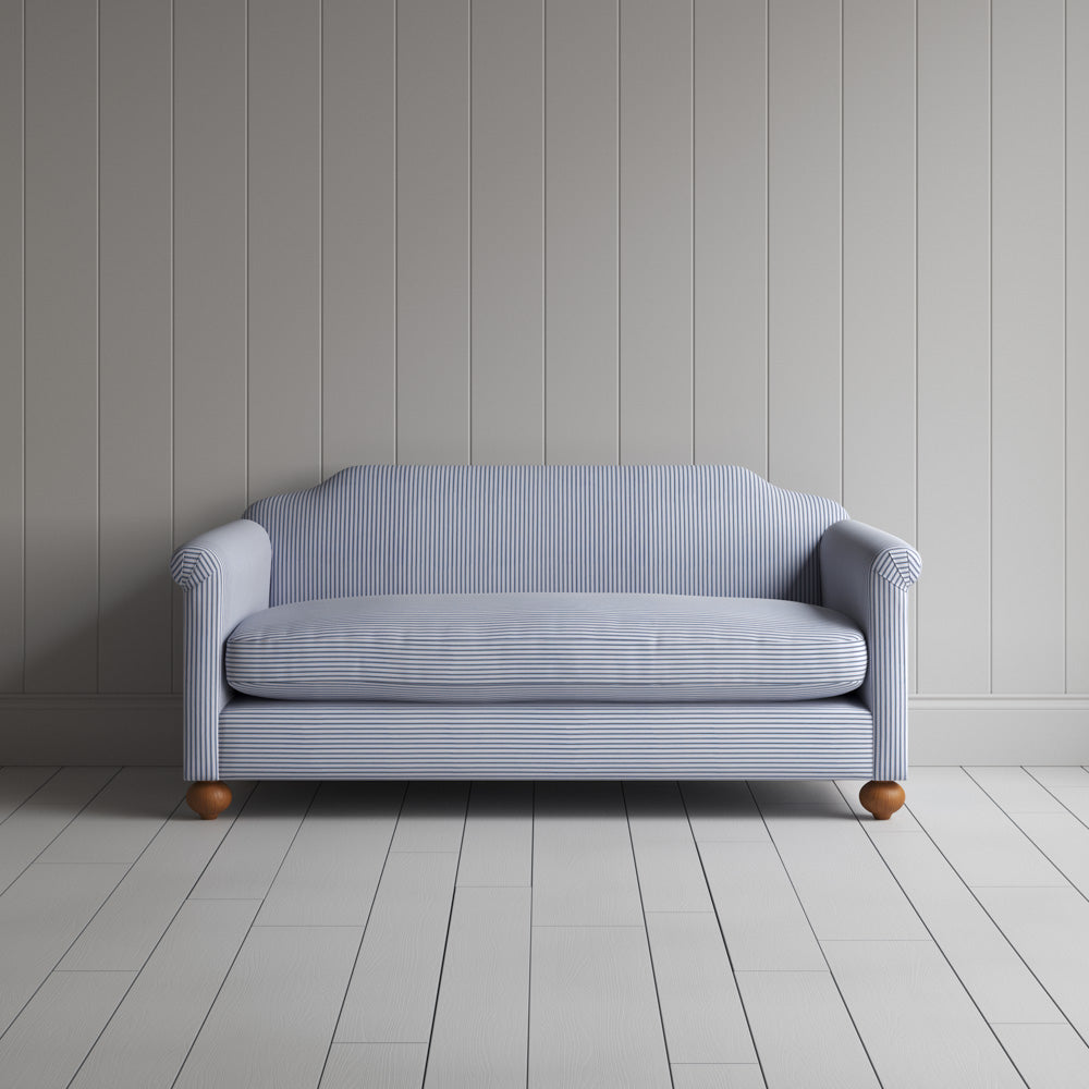 Dolittle 2 Seater Sofa in Ticking Cotton, Aqua Brown