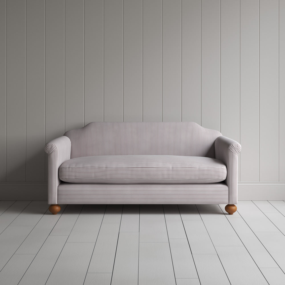 Dolittle 2 Seater Sofa in Ticking Cotton, Berry