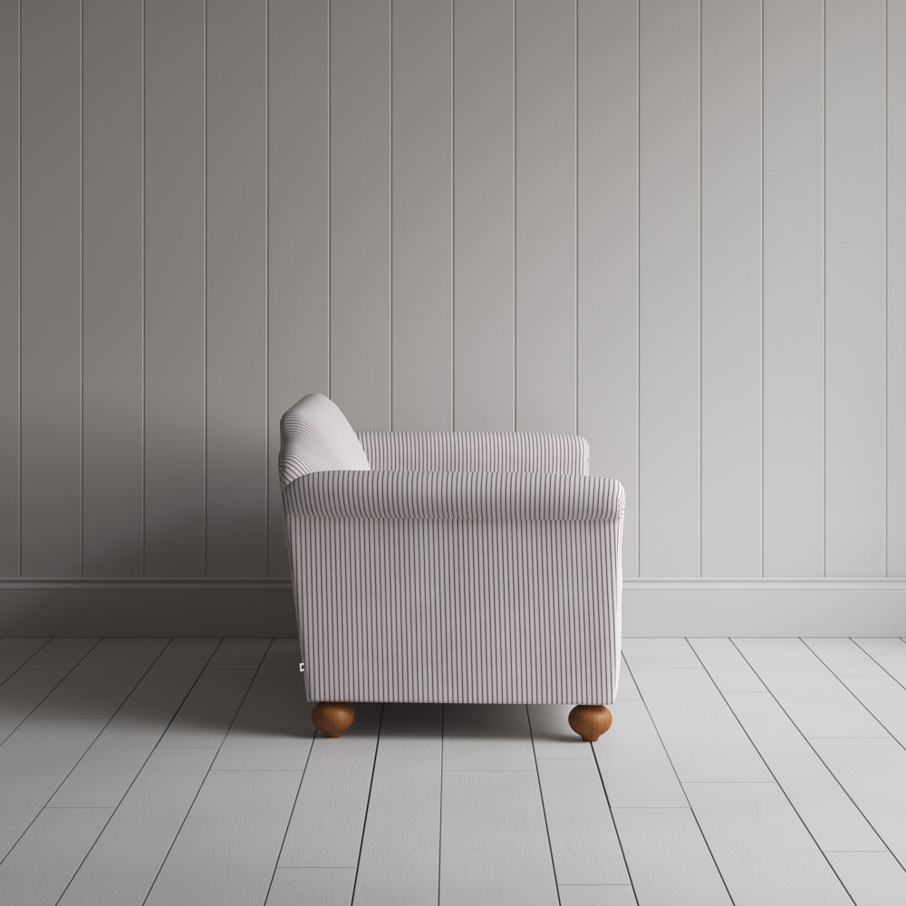 Dolittle 2 Seater Sofa in Ticking Cotton, Berry