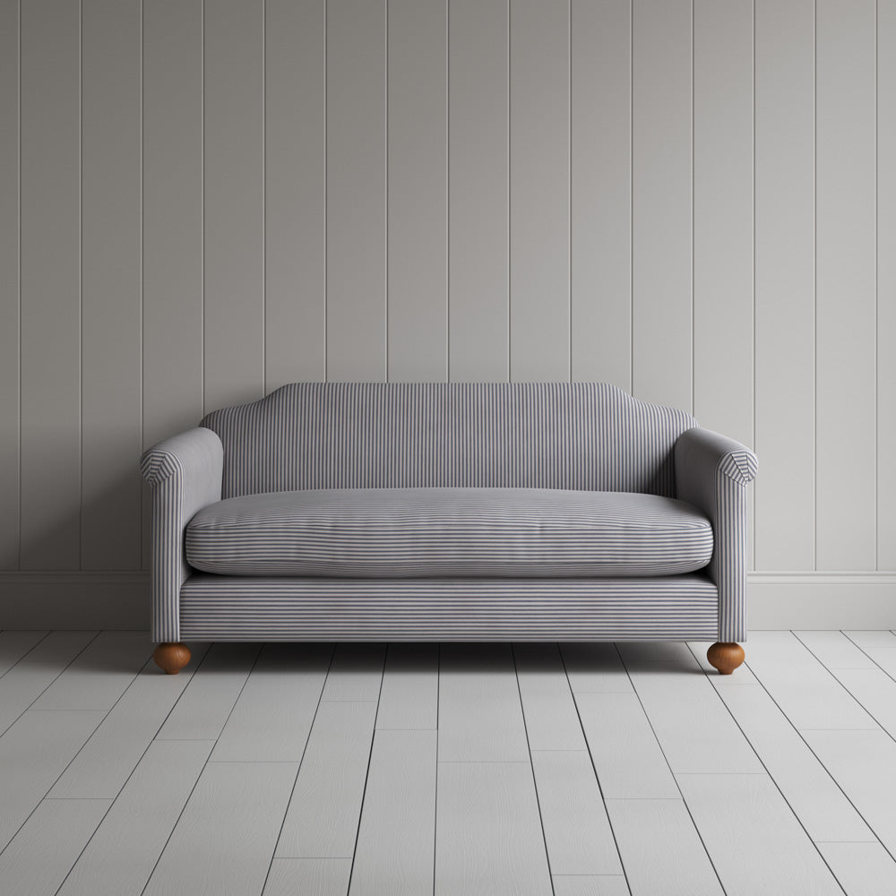 Dolittle 2 Seater Sofa in Ticking Cotton, Blue Brown