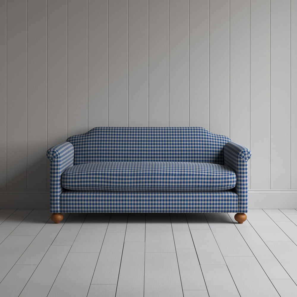  Dolittle 2 Seater Sofa in Well Plaid Cotton, Blue Brown 