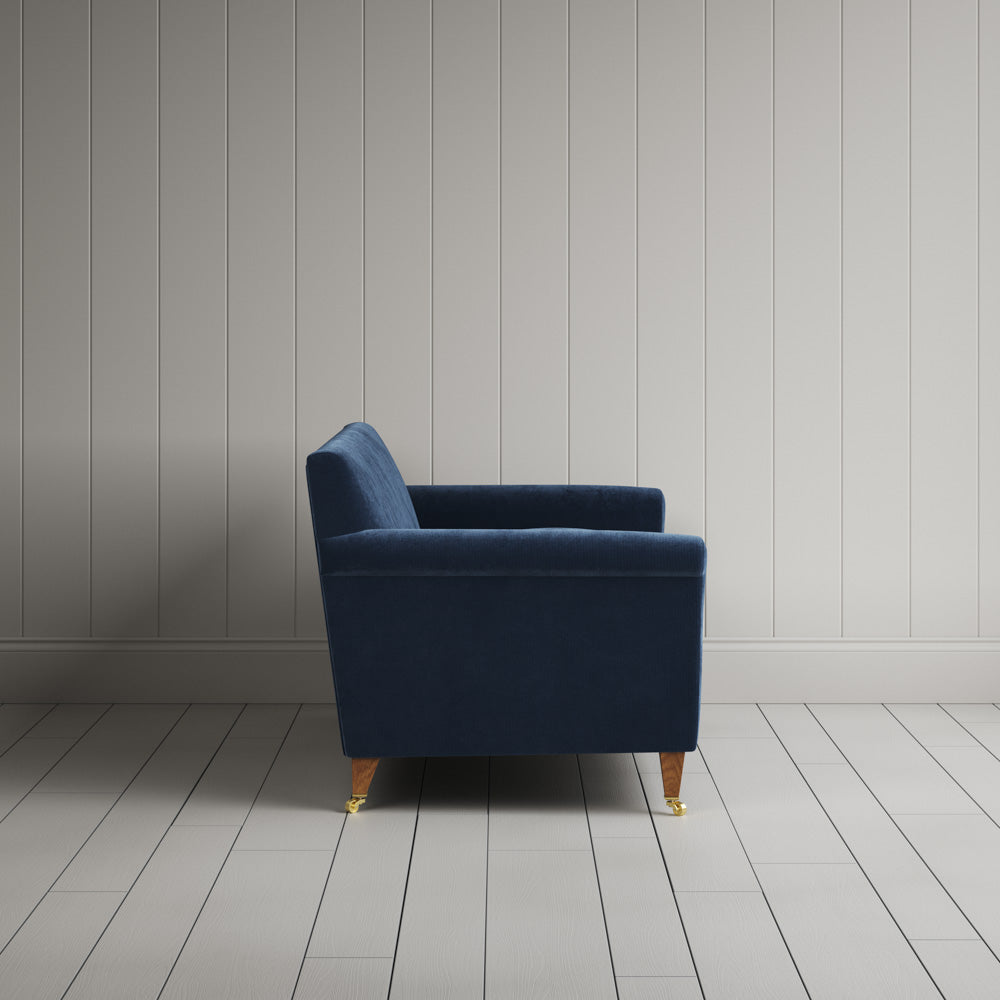  Side view of Idler 2 seater sofa in Classic Corduroy Dark Blue 
