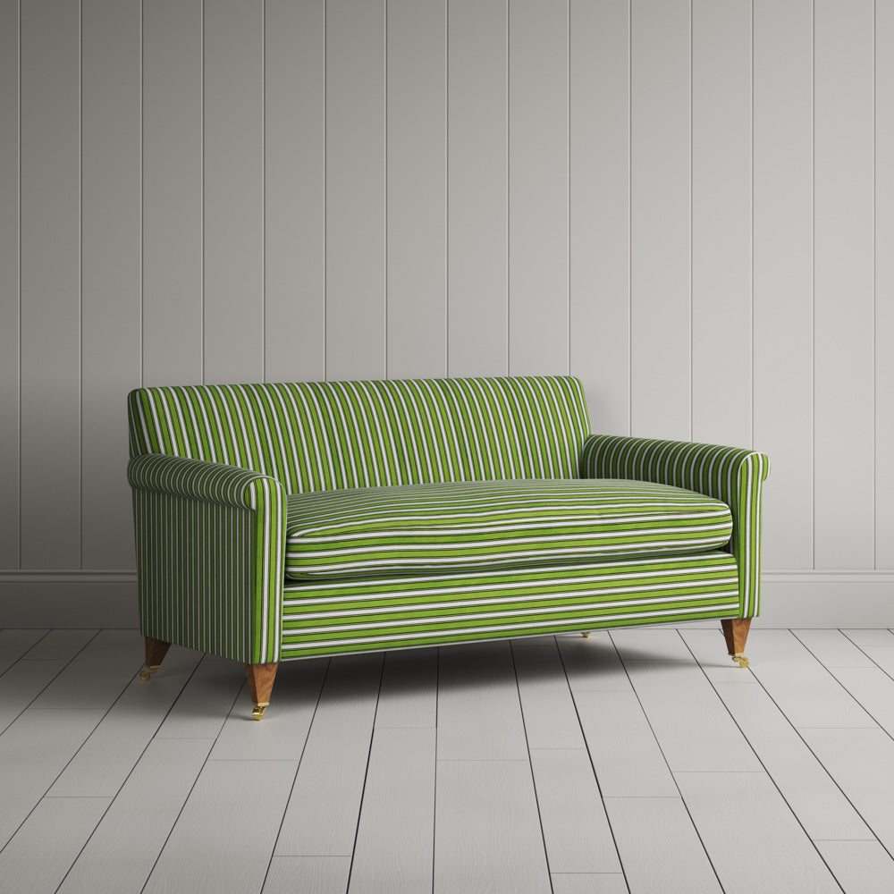 Idler 2 Seater Sofa in Colonnade Cotton, Green and Wine