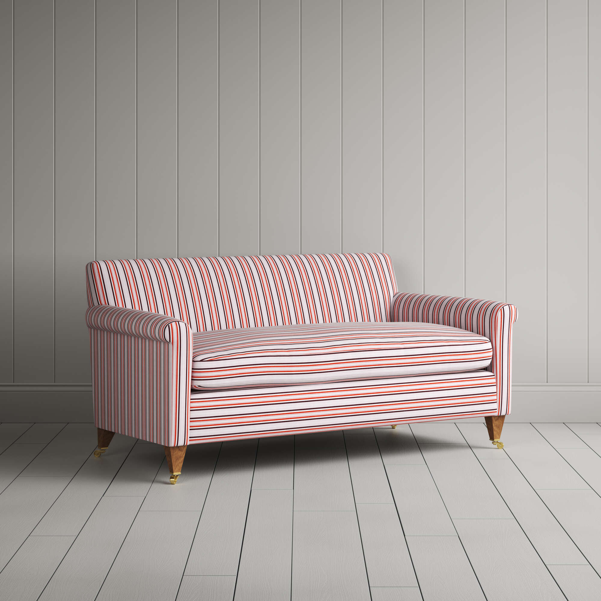  Idler 2 Seater Sofa in Slow Lane Cotton Linen, Berry 