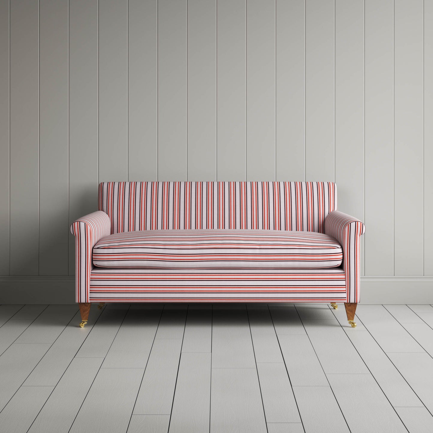 Idler 2 Seater Sofa in Slow Lane Cotton Linen, Berry
