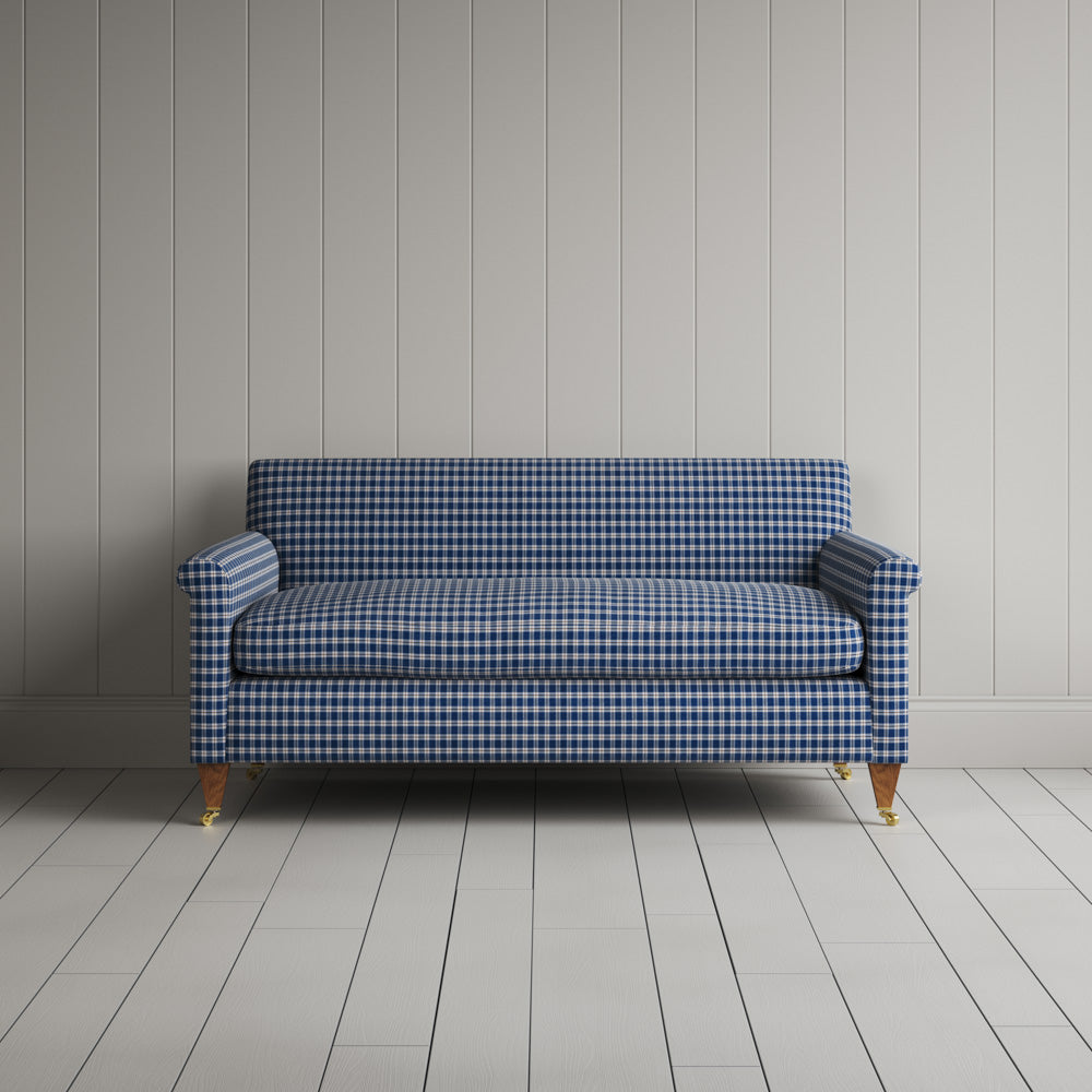  Idler 2 Seater Sofa in Well Plaid Cotton, Blue Brown 