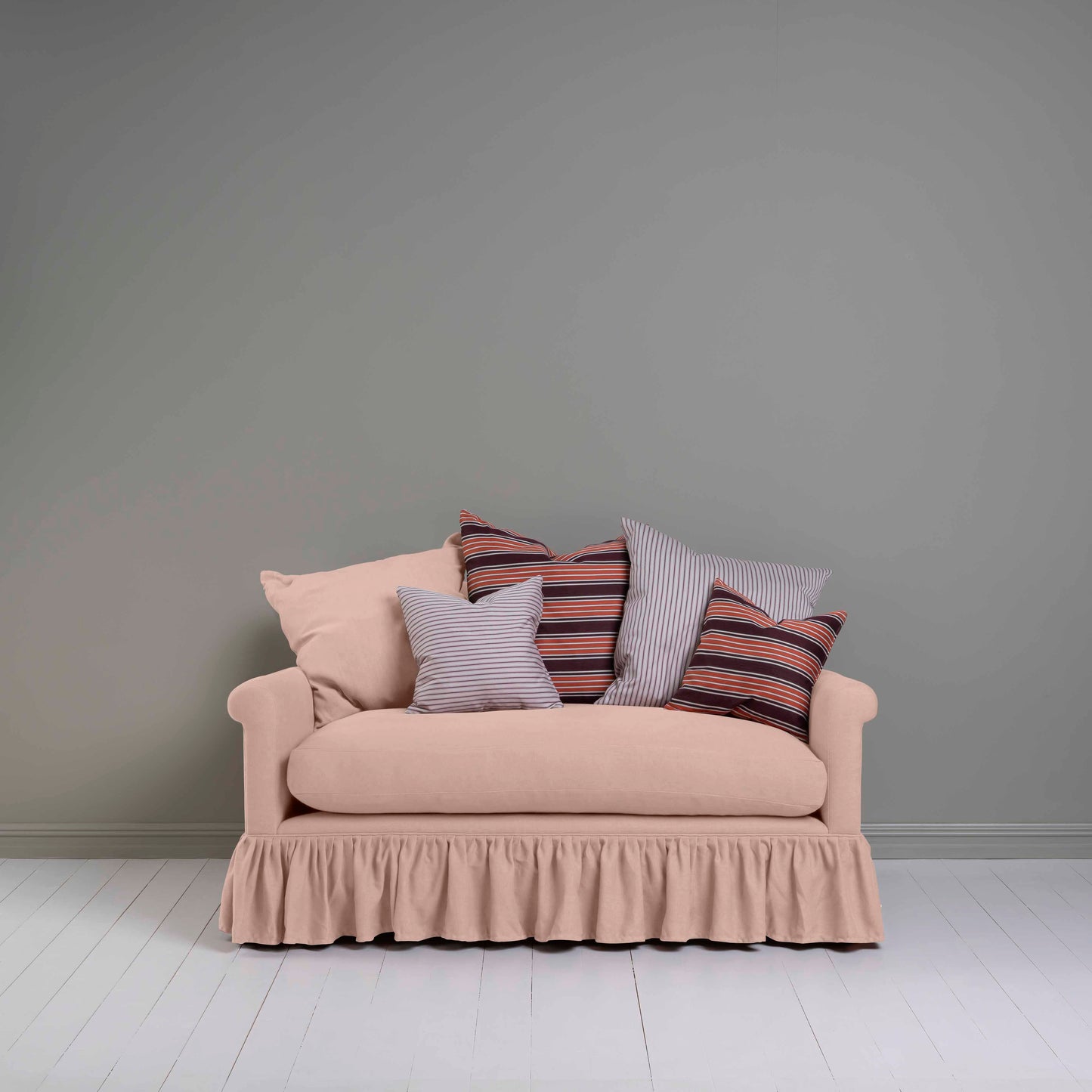 Curtain Call 2 Seater Sofa in Laidback Linen Dusky Pink