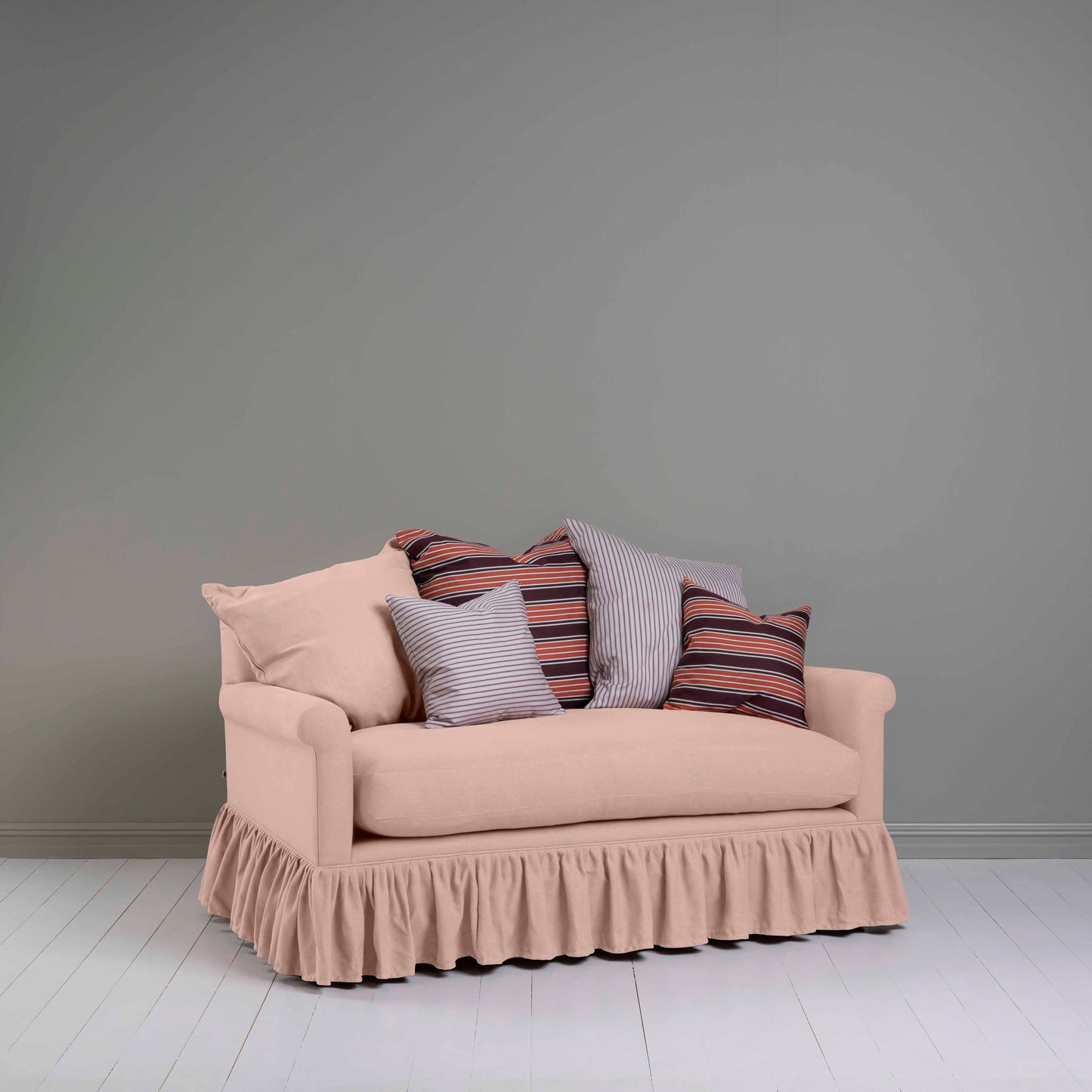 Curtain Call 2 Seater Sofa in Laidback Linen Dusky Pink