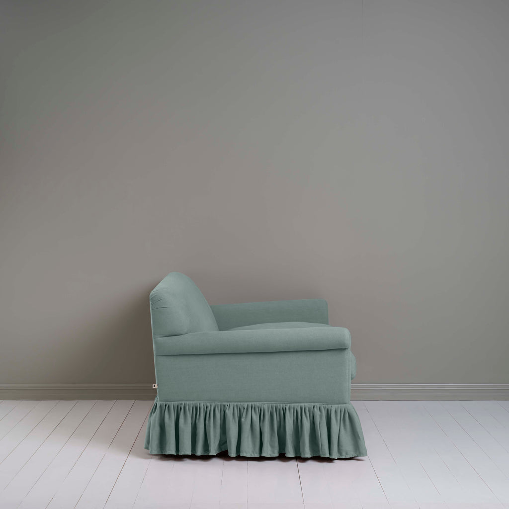  Curtain Call 2 Seater Sofa in Laidback Linen Mineral, Side View - Nicola Harding 