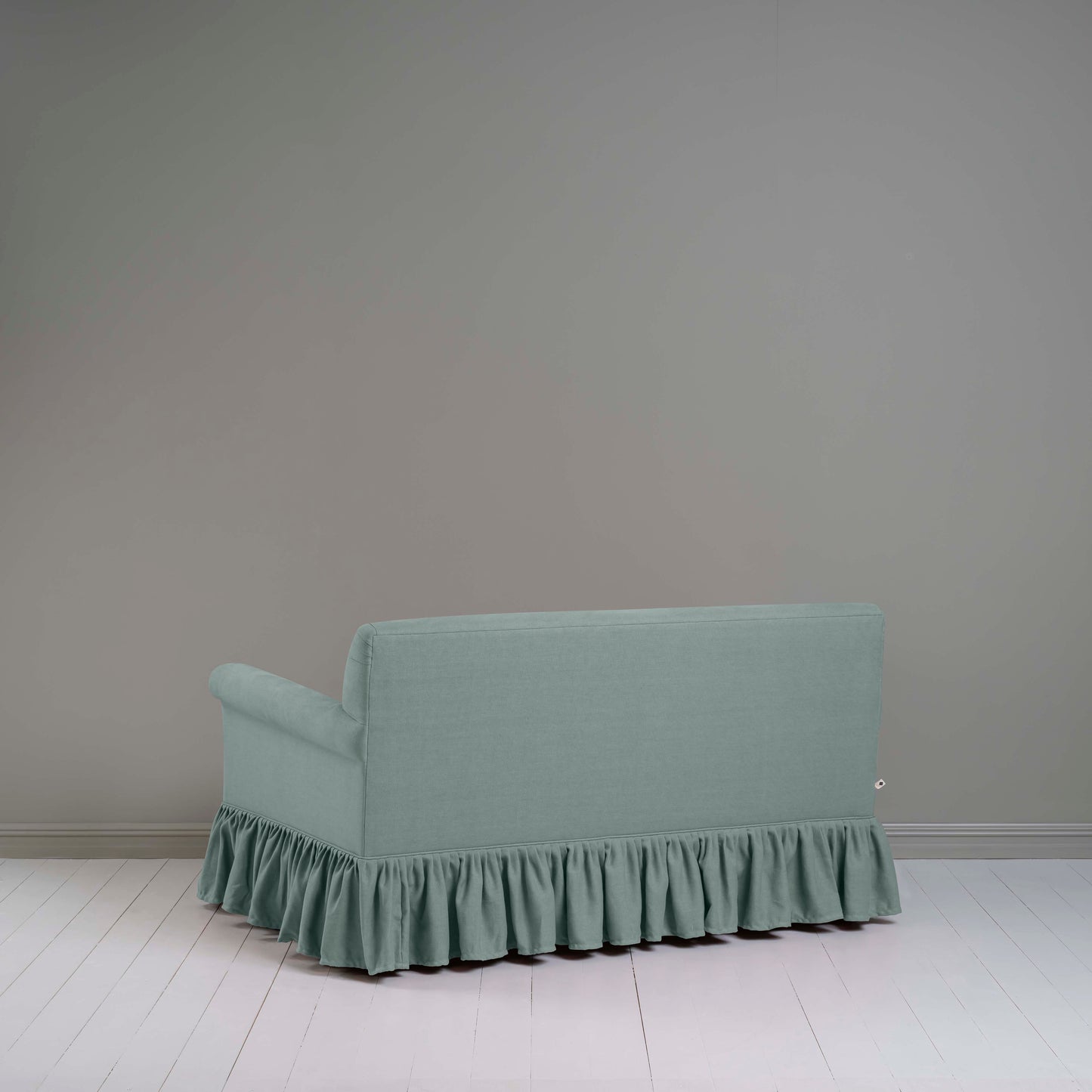 Curtain Call 2 Seater Sofa in Laidback Linen Mineral, Back View - Nicola Harding