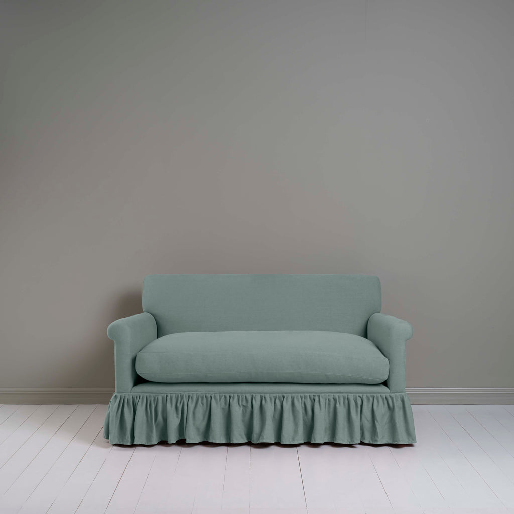  Curtain Call 2 Seater Sofa in Laidback Linen Mineral, Front View - Nicola Harding 