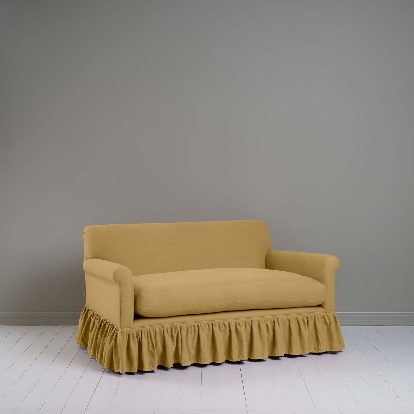 Curtain Call 2 Seater Sofa in Laidback Linen Ochre - Nicola Harding