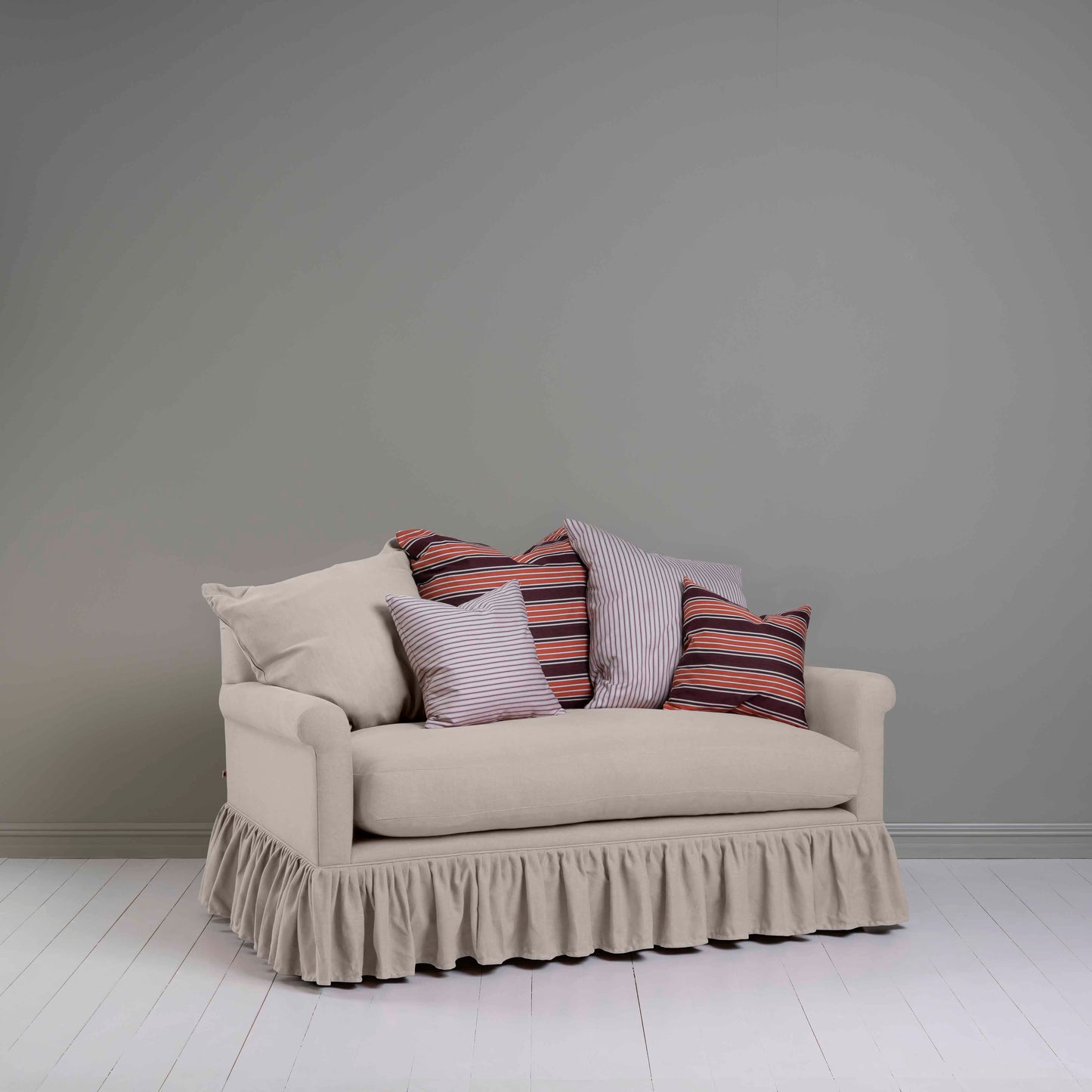 Curtain Call 2 Seater Sofa in Laidback Linen Pearl Grey - Nicola Harding