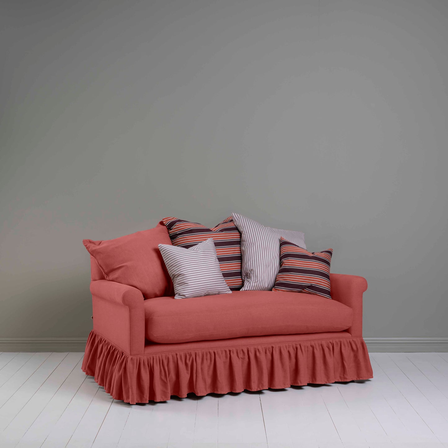 Curtain Call 2 Seater Sofa in Laidback Linen Rouge - Nicola Harding