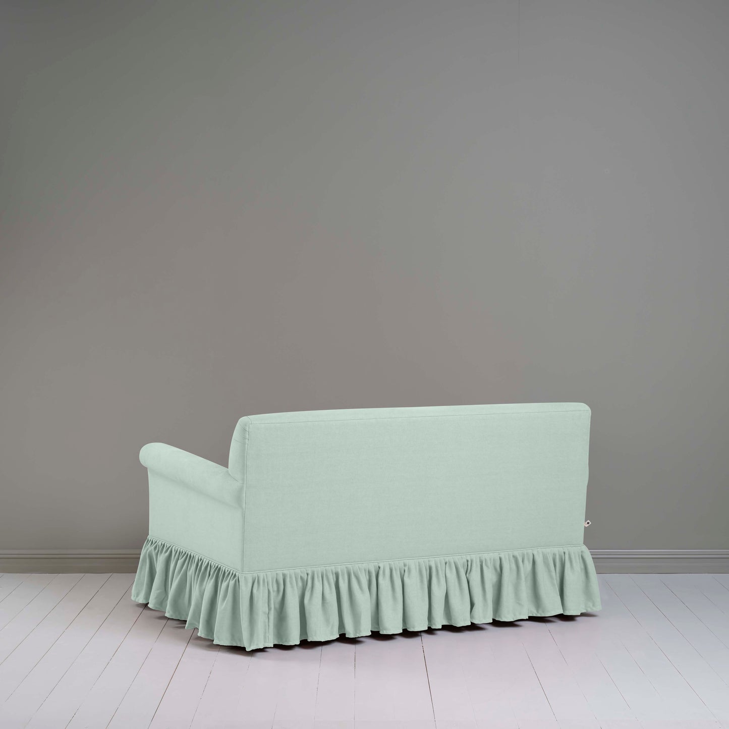 Curtain Call 2 Seater Sofa in Laidback Linen Sky, Back View - Nicola Harding