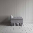  Curtain Call 2 Seater Sofa in Ticking Cotton, Blue Brown, Side View - Nicola Harding 