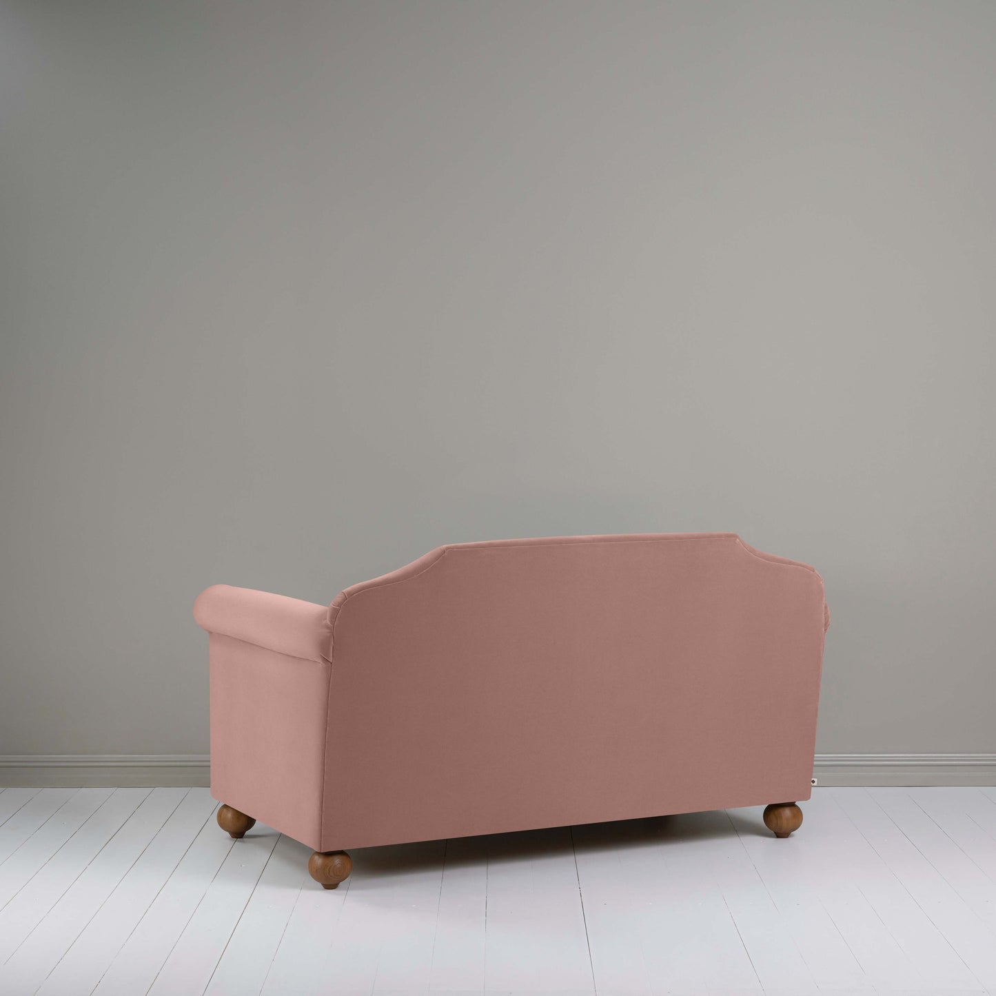 Dolittle 2-Seater Sofa in Intelligent Velvet Dusky Pink, Back View - Nicola Harding