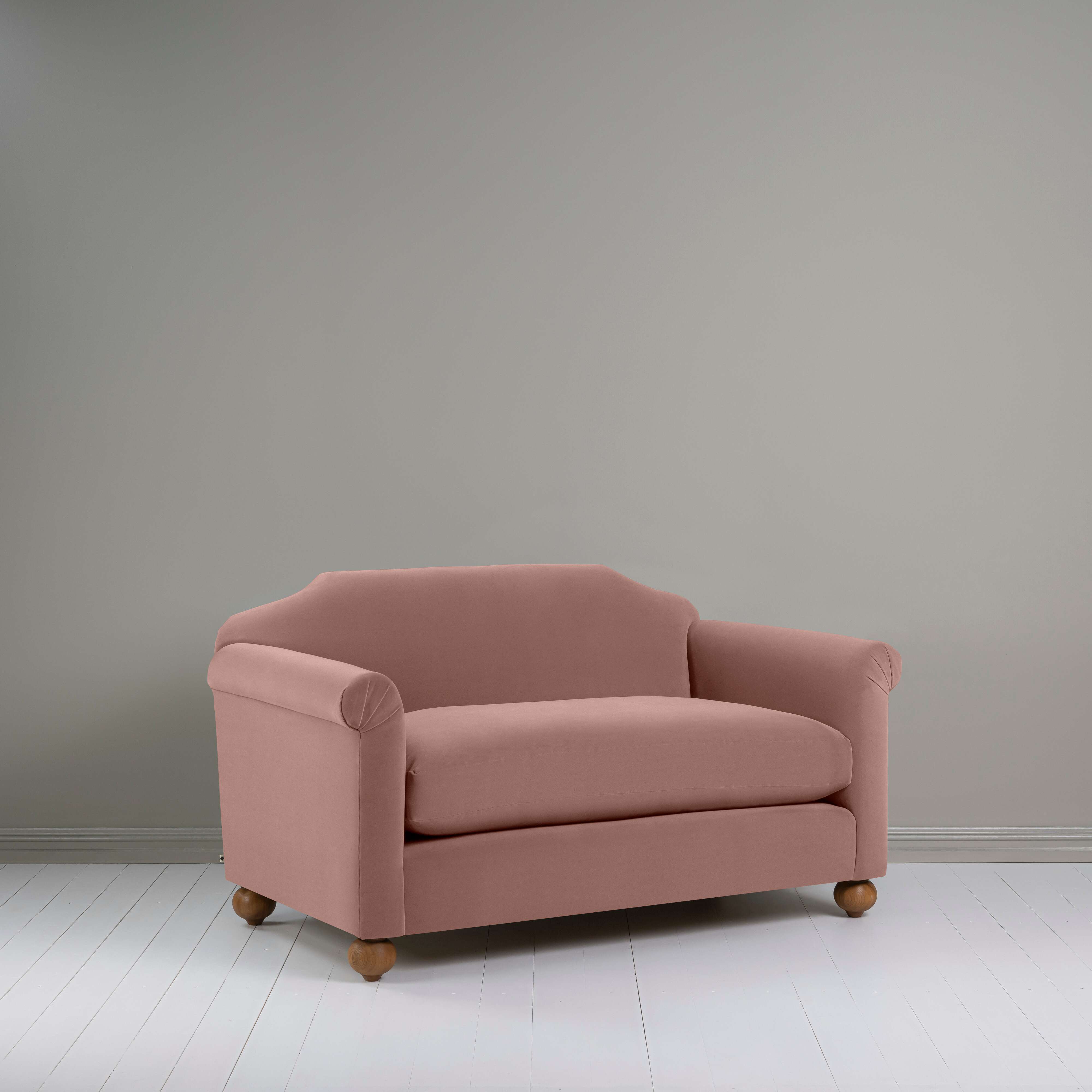  Dolittle 2-Seater Sofa in Intelligent Velvet Dusky Pink - Nicola Harding 