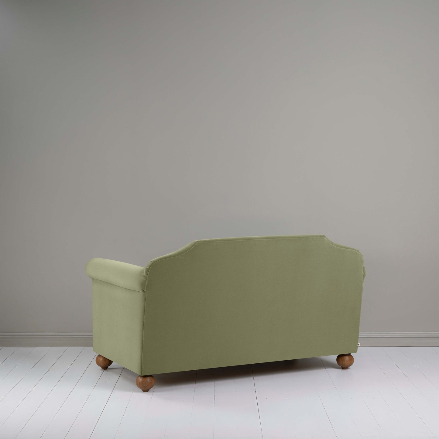 Dolittle 2-Seater Sofa in Intelligent Velvet Green Tea, Back View - Nicola Harding