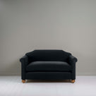  Dolittle 2-Seater Sofa in Intelligent Velvet Onyx, Front View - Nicola Harding 