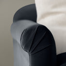  Dolittle 2-Seater Sofa in Intelligent Velvet Onyx, Arm Design Closeup - Nicola Harding 