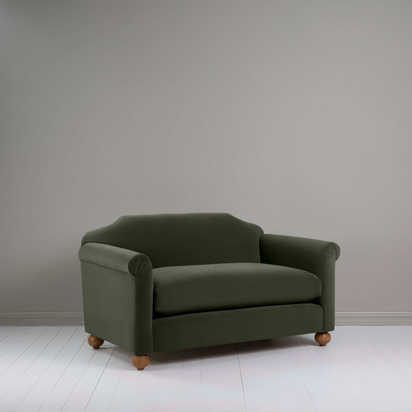 Dolittle 2 Seater Sofa in Intelligent Velvet Seaweed - Nicola Harding