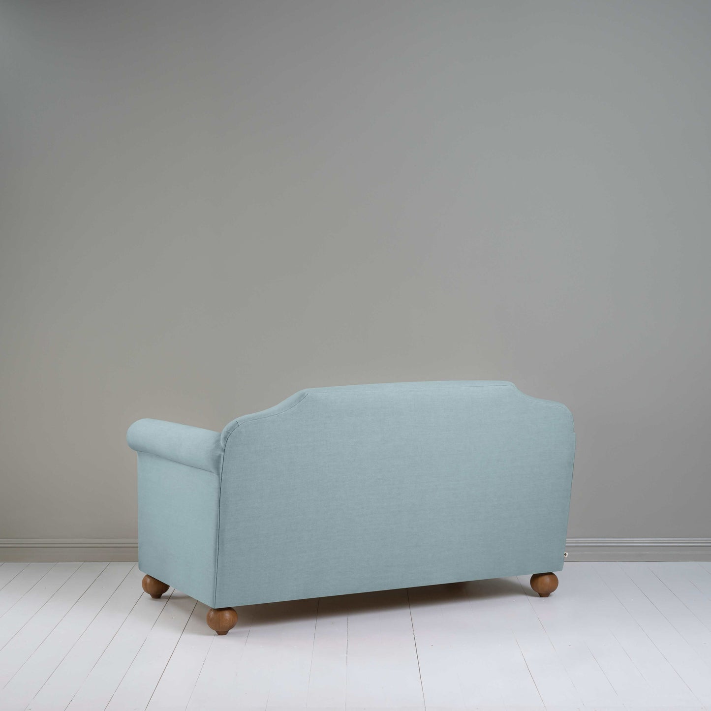 Dolittle 2-Seater Sofa in Laidback Linen Cerulean, Back View - Nicola Harding