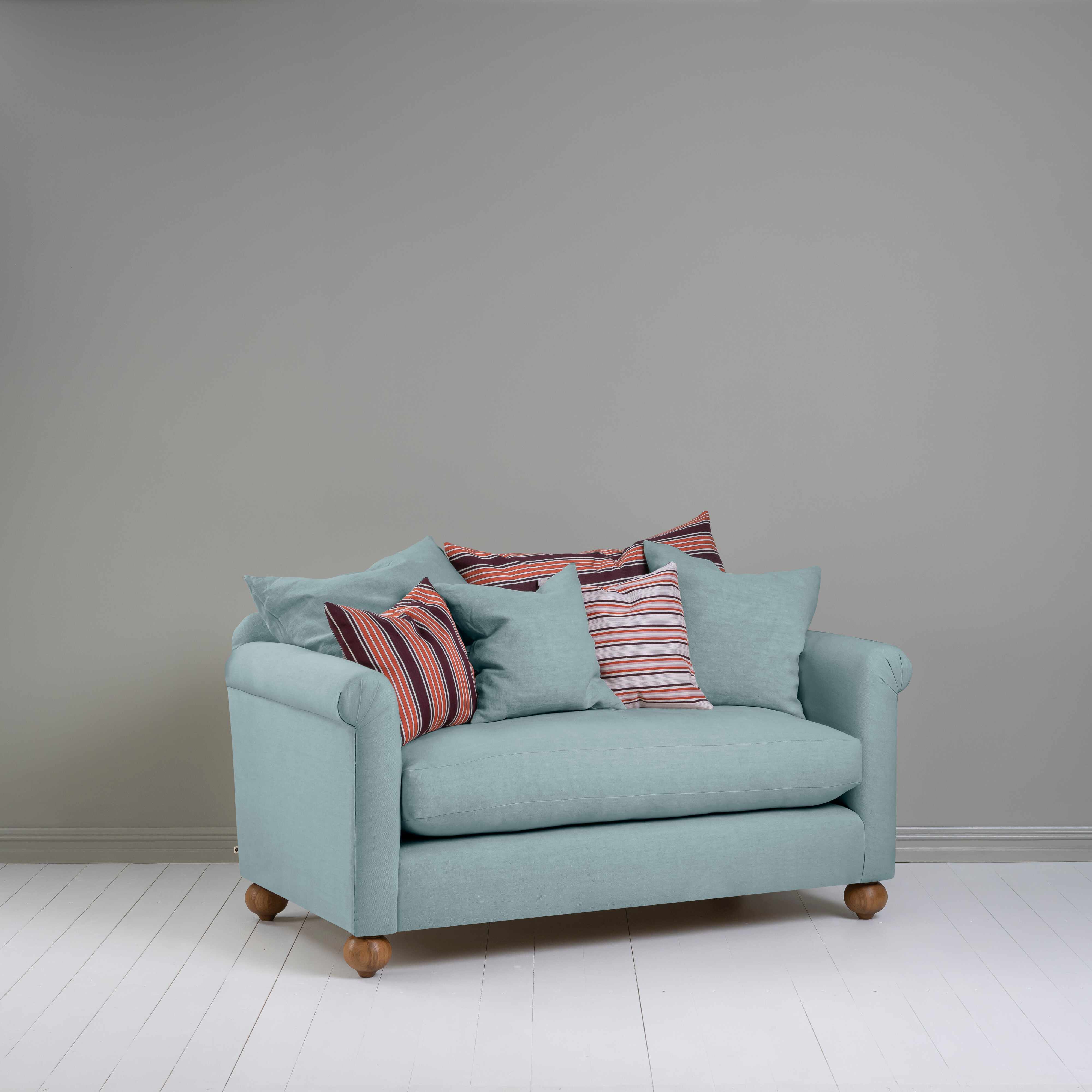  Dolittle 2 Seater Sofa in Laidback Linen Cerulean - Nicola Harding 