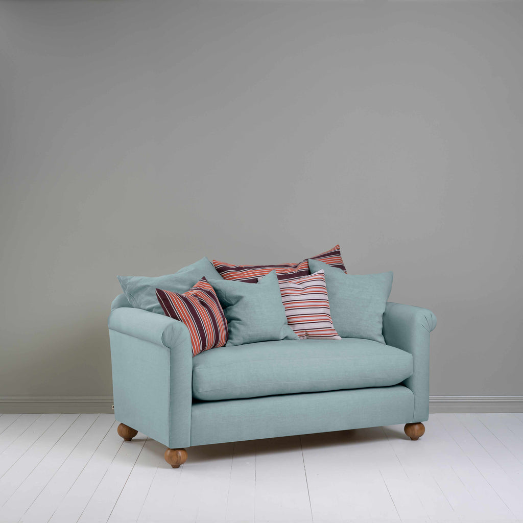  Dolittle 2-Seater Sofa in Laidback Linen Cerulean, With Three NiX Aesthetic Cushions - Nicola Harding 