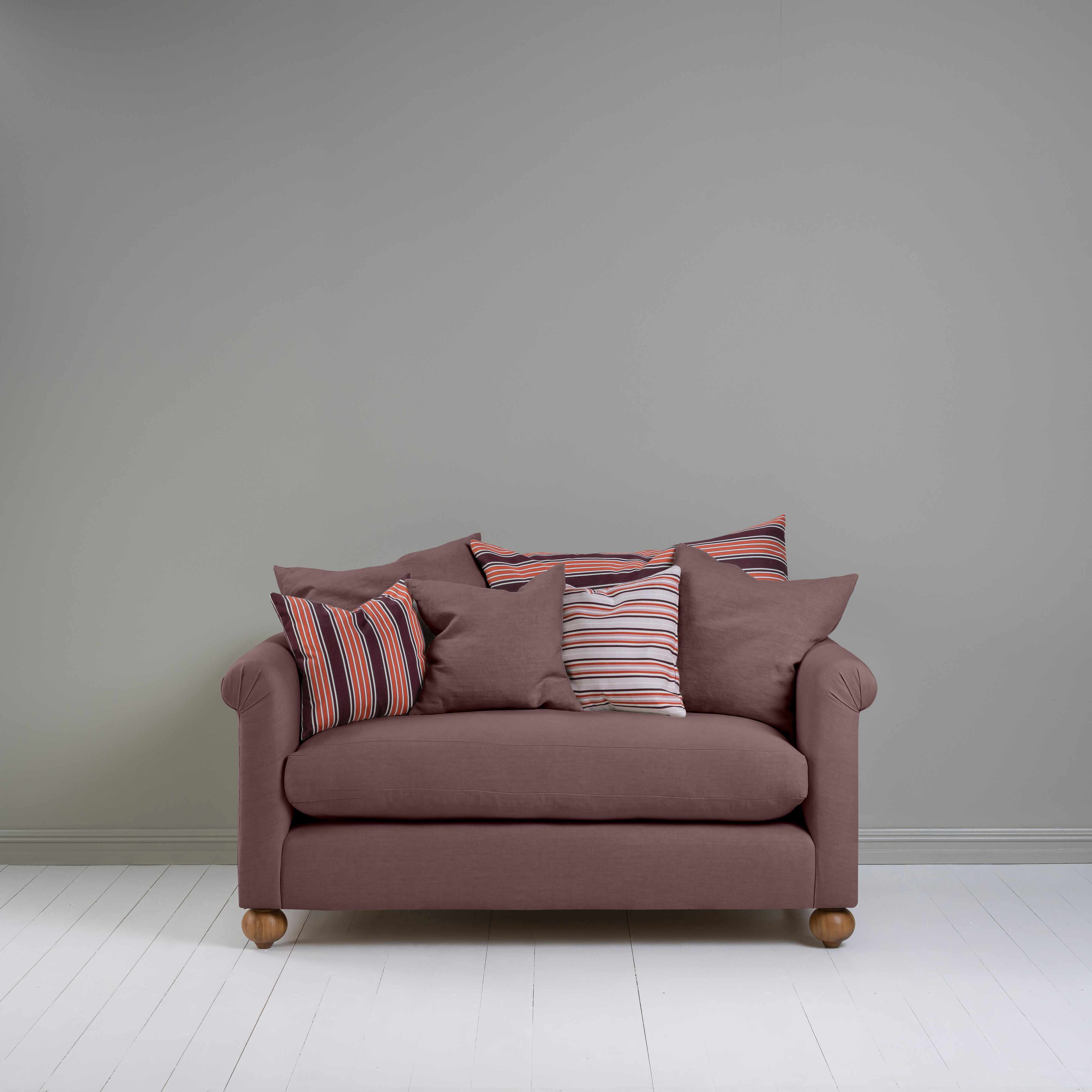  Dolittle 2 Seater Sofa in Laidback Linen Damson - Nicola Harding 