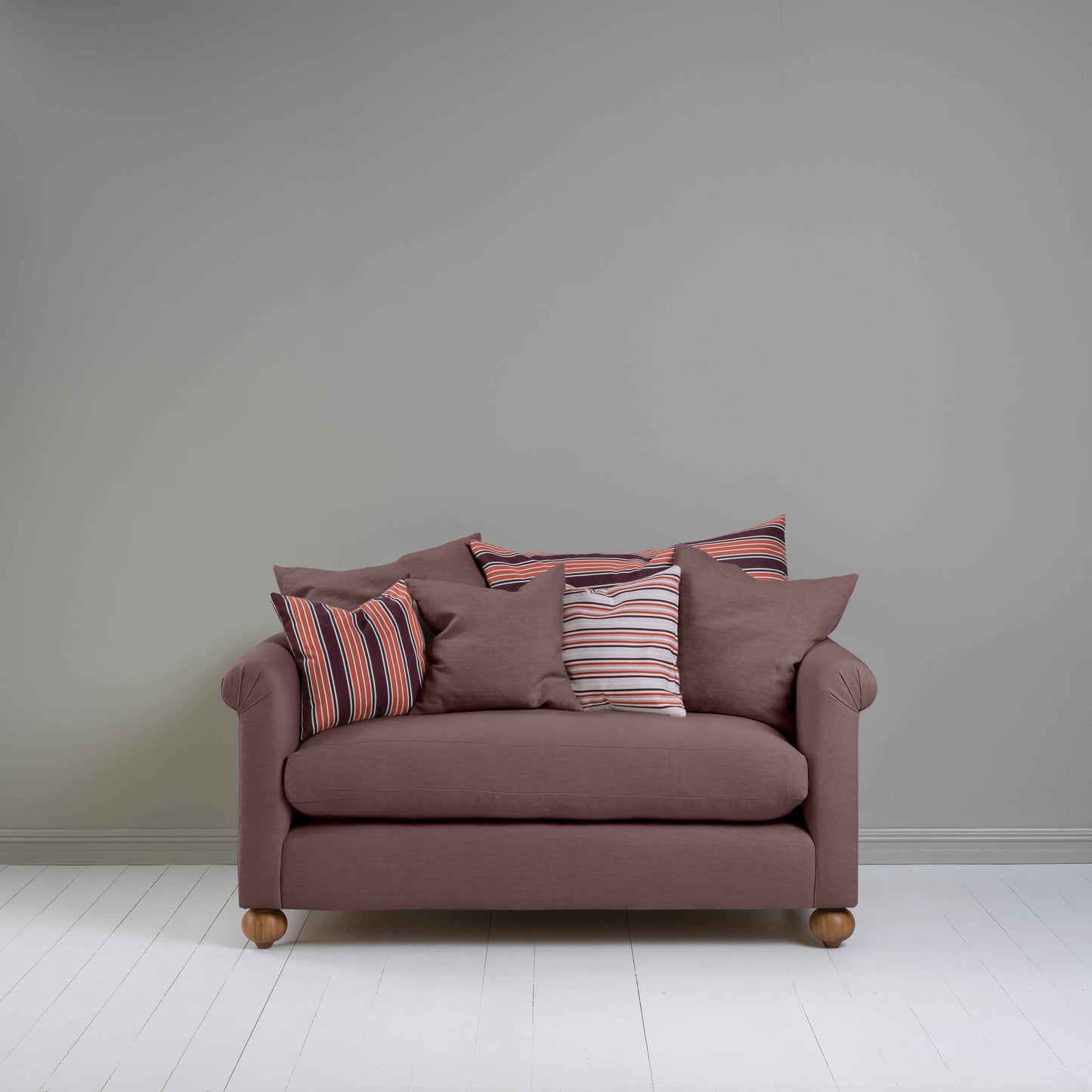 Dolittle 2 Seater Sofa in Laidback Linen Damson - Nicola Harding