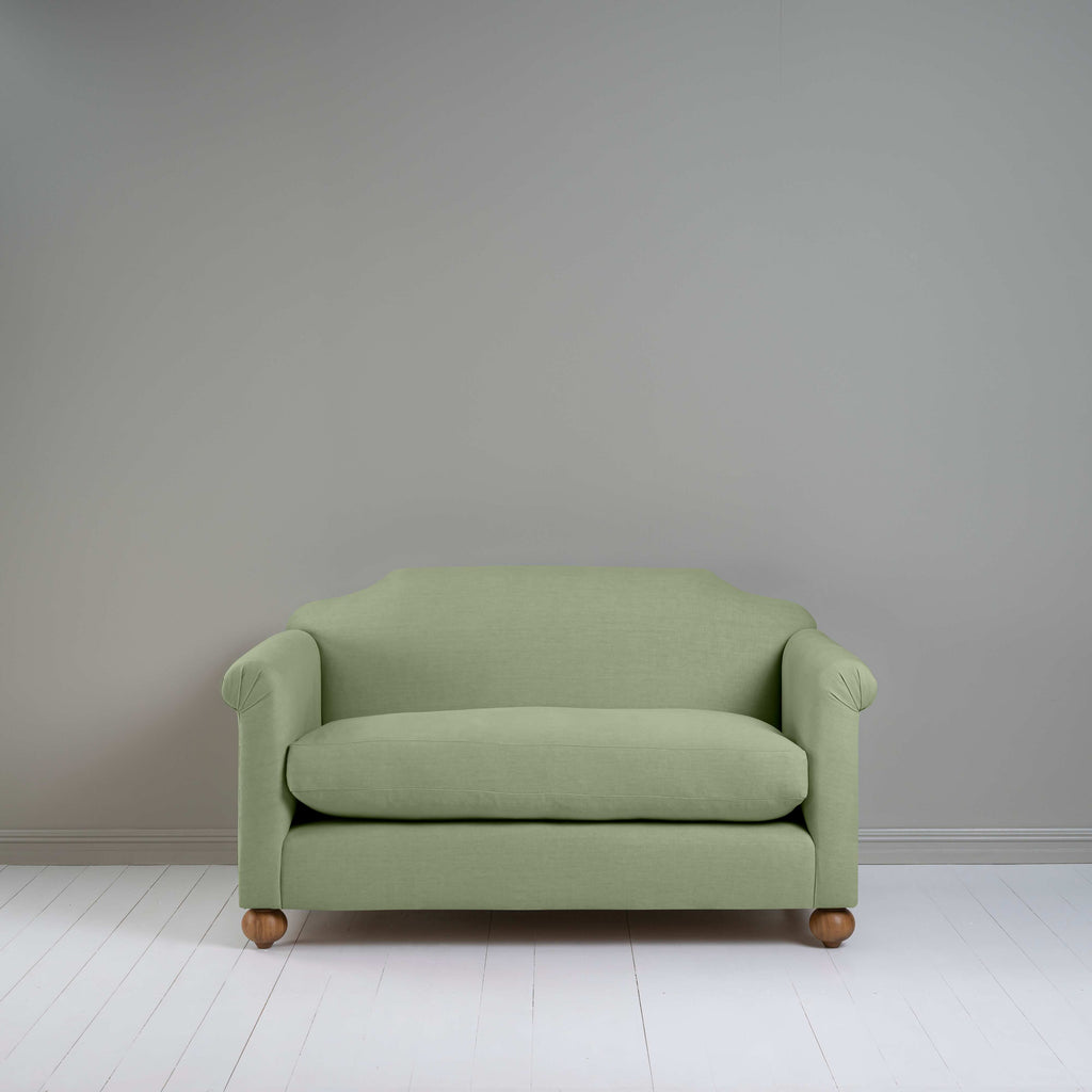  Dolittle 2 Seater Sofa in Laidback Linen Moss, Front View - Nicola Harding 