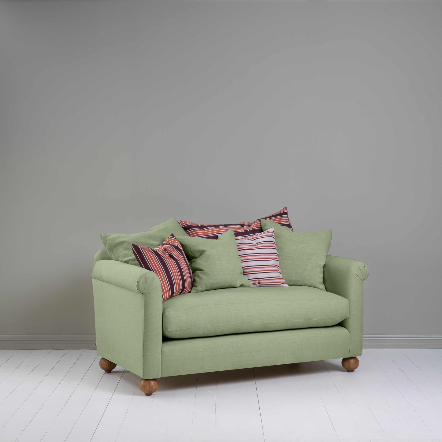 Dolittle 2 Seater Sofa in Laidback Linen Moss - Nicola Harding