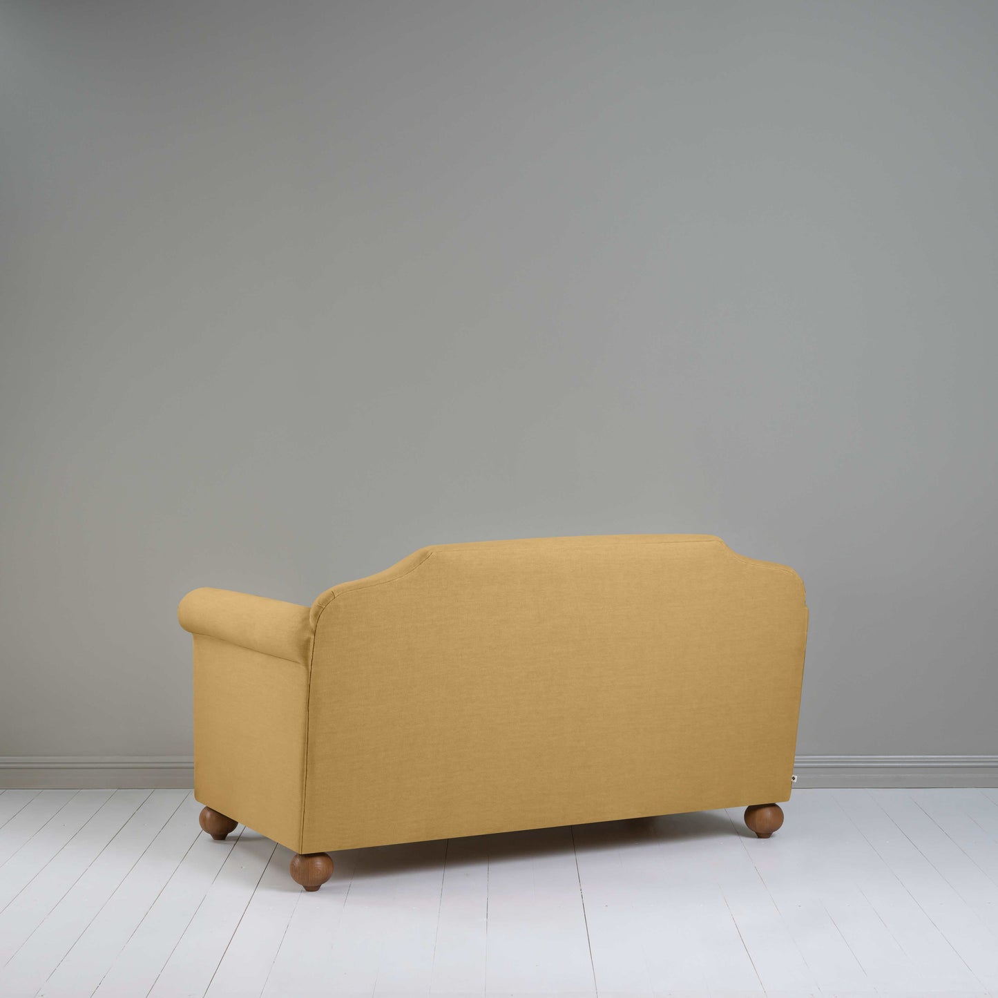 Dolittle 2 Seater Sofa in Laidback Linen Ochre, Back View - Nicola Harding